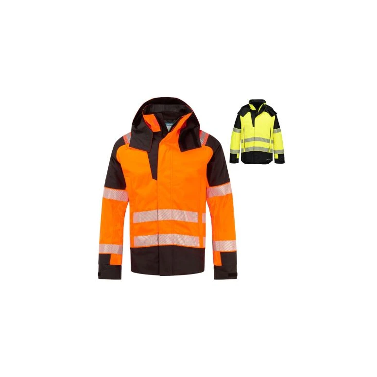 Chaqueta de Trabajo Portwest Alta Visibilidad FR606 Invernal Multibolsillos Ignífuga Impermeable