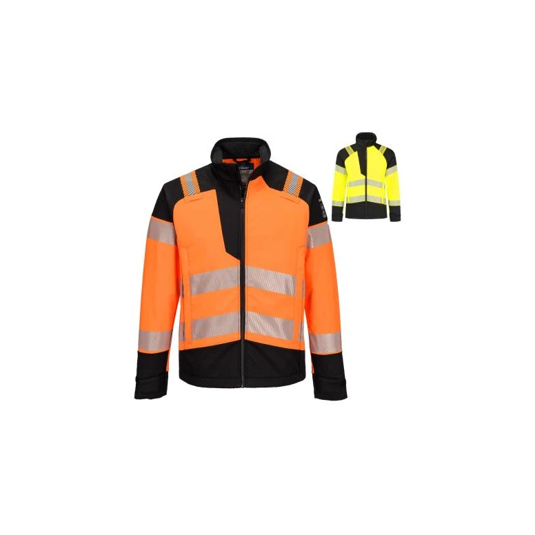 Chaqueta de Trabajo Portwest Alta Visibilidad FR718 Softshell Multibolsillos Impermeable Multinorma