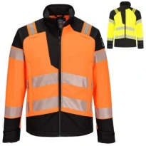 Chaqueta de Trabajo Portwest Alta Visibilidad FR718 Softshell Multibolsillos Impermeable Multinorma