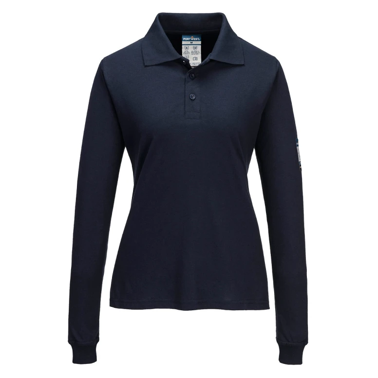 Polo de trabajo Portwest FR758 Mujer de manga larga, ignífugo, antiestático y resistente al calor