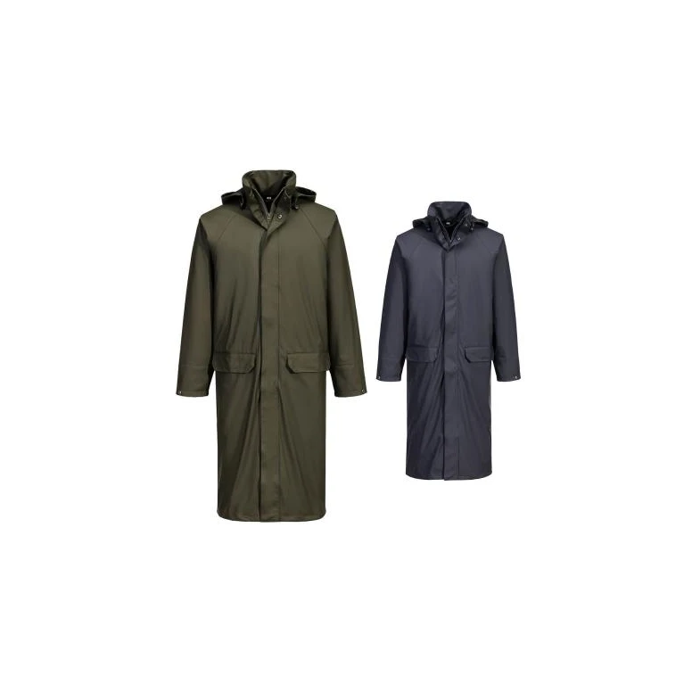 Chaqueta de trabajo Portwest Flexatex Chem Long S658 cortaviento impermeable