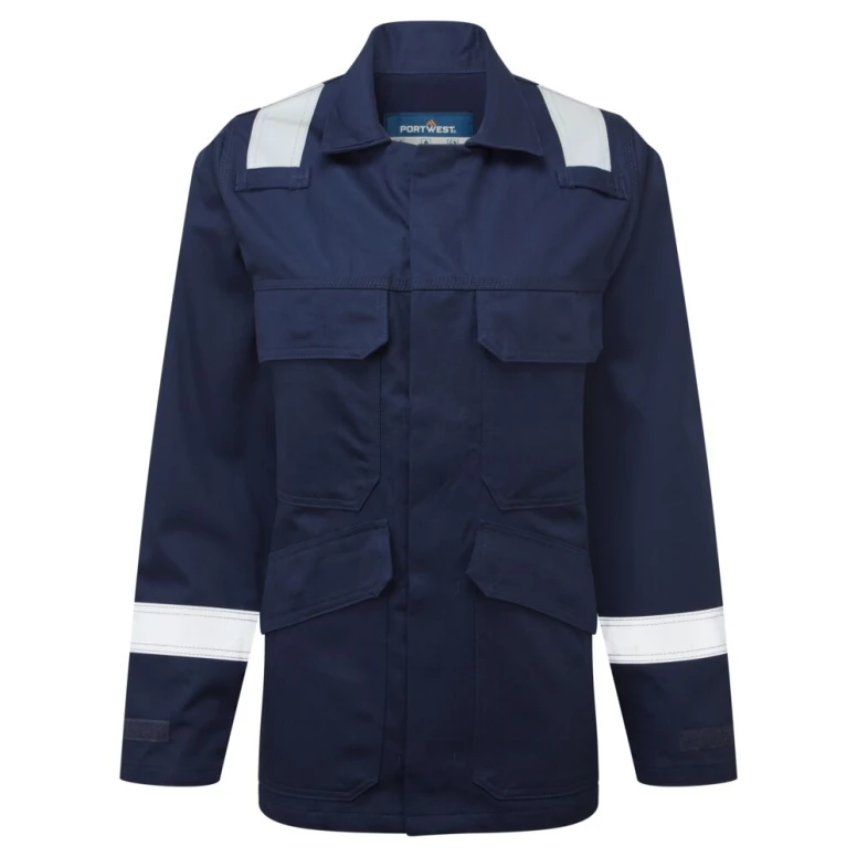 Chaqueta de trabajo Portwest FR740 Bizflame multibolsillos ignífuga antiestática mujer