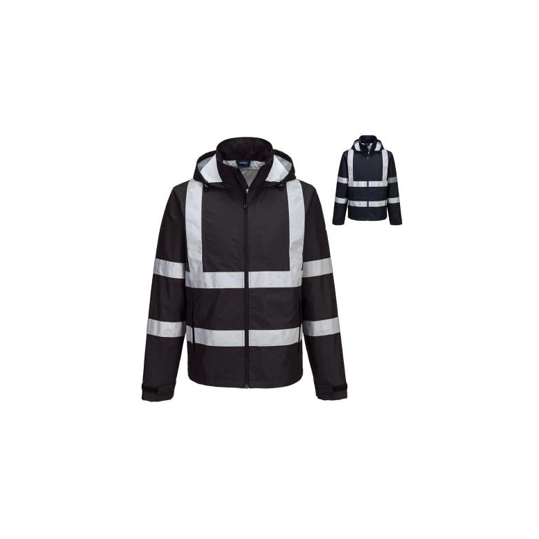 Chaqueta de Trabajo Portwest Alta Visibilidad Ligera Plegable Iona F442 Impermeable Multibolsillos