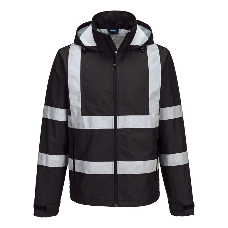 Chaqueta de Trabajo Portwest Alta Visibilidad Ligera Plegable Iona F442 Impermeable Multibolsillos