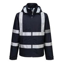 Chaqueta de Trabajo Portwest Alta Visibilidad Ligera Plegable Iona F442 Impermeable Multibolsillos