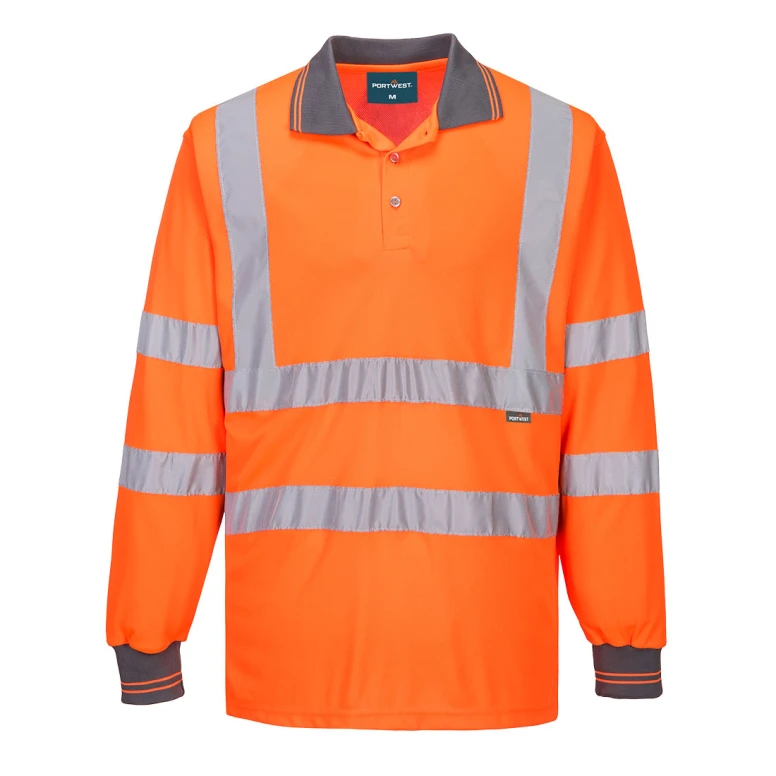 Polo de Trabajo Portwest ES277 Alta Visibilidad Manga Larga