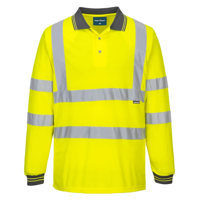 Polo de Trabajo Portwest ES277 Alta Visibilidad Manga Larga