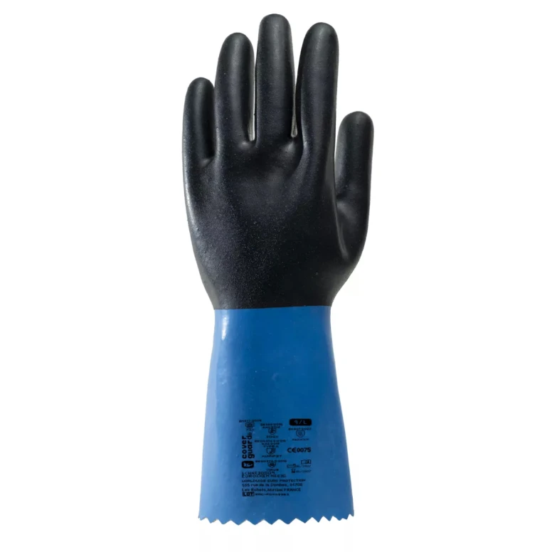 12 Pares - Guantes de Trabajo Coverguard en Neopreno Eurochem NES30 1CHNE30 Protección Química