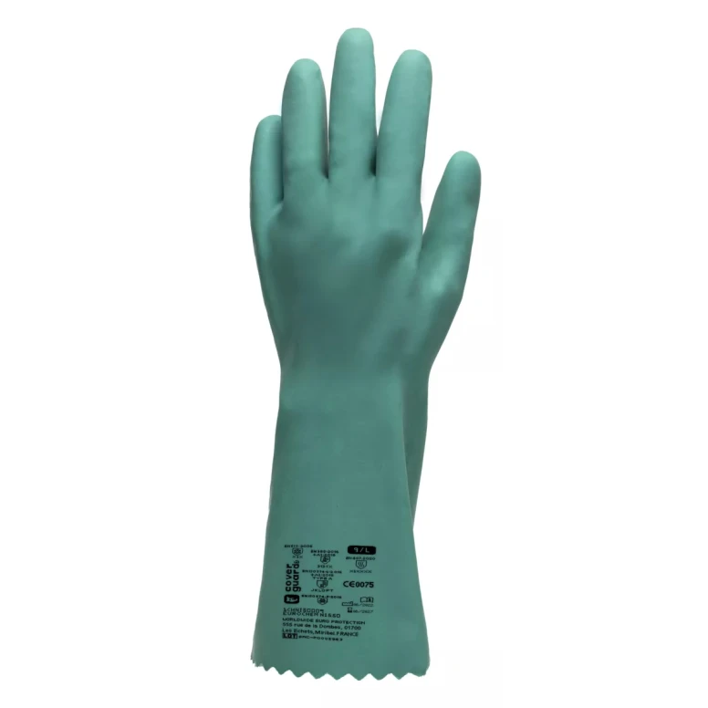 12 Pares - Guantes de Trabajo Coverguard en Nitrilo Eurochem NI550 1CHNI50 Protección Química