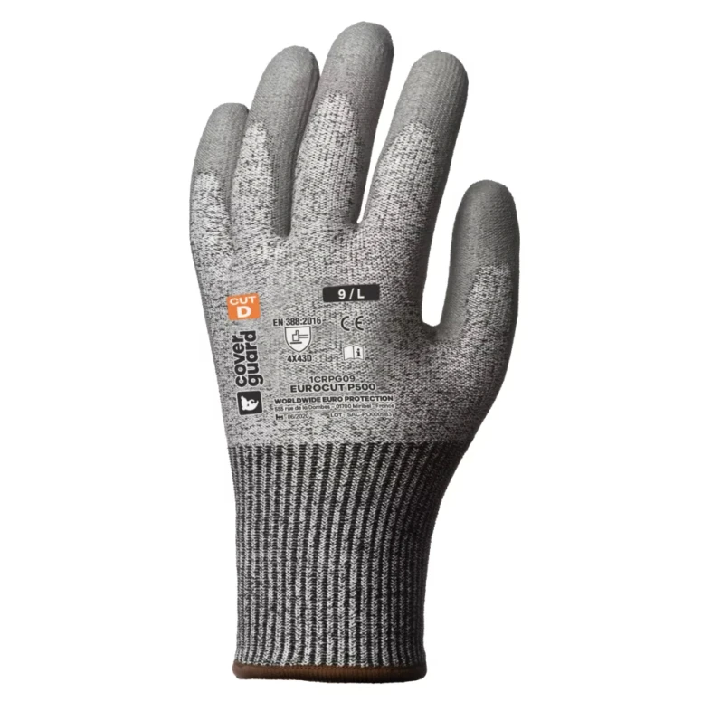 5 pares - Guantes de trabajo Coverguard de poliuretano Eurocut 1CRPG riesgos mecánicos