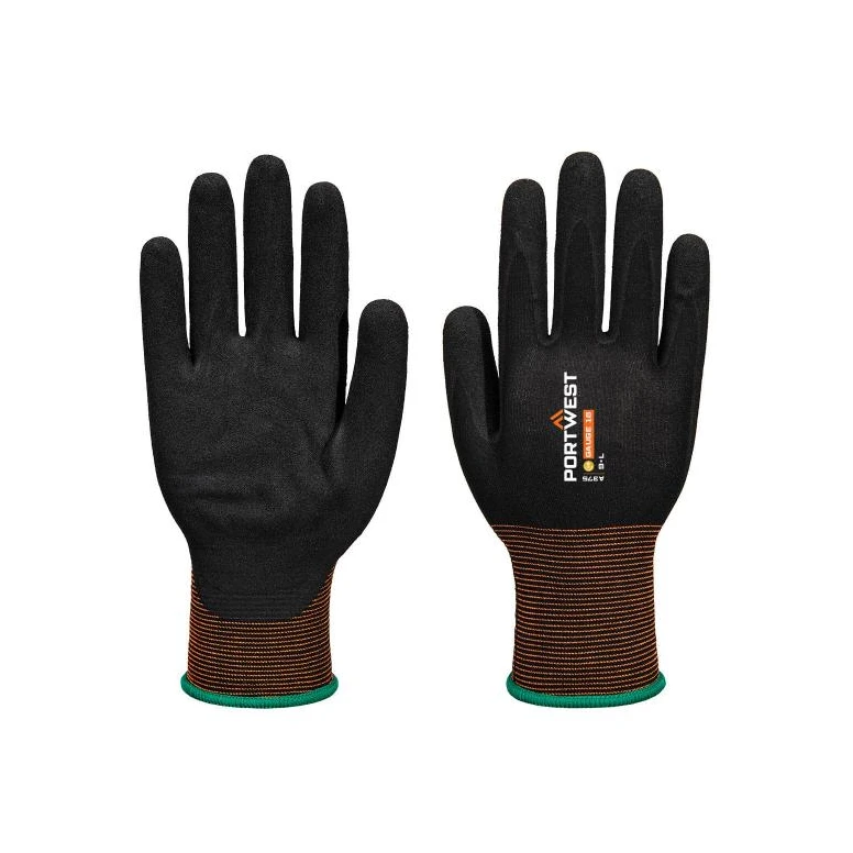 12 Piezas - Guantes de Trabajo Portwest A375 Transpirables Anticalor Recubiertos de Nitrilo arenado