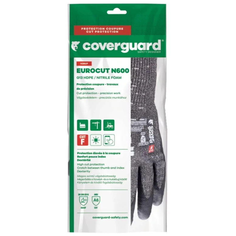 5 pares - Guantes de trabajo Coverguard de nitrilo Eurocut 1CRUF0 anti-corte