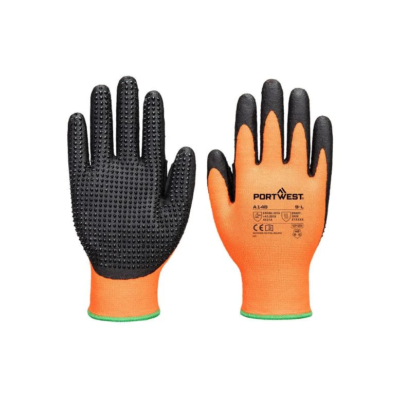 12 Piezas - Guantes de Trabajo Portwest A148 Anticorte Anticalor Recubiertos de Nitrilo