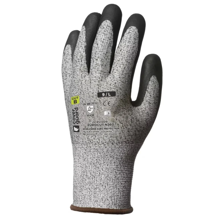 5 Pares - Guantes de Trabajo Coverguard de Nitrilo Eurocut 1CRVG anticorte