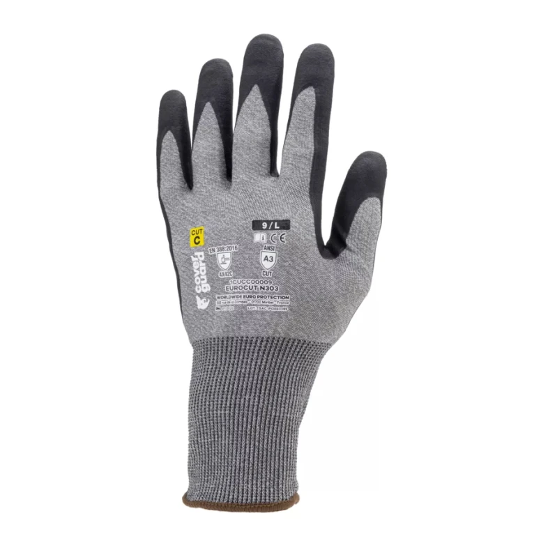 5 Pares - Guantes de Trabajo Coverguard de Nitrilo Eurocut 1CUCC00 anticorte