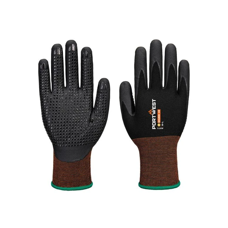 12 Piezas - Guantes de Trabajo Portwest A371 Transpirables Anticalor Recubiertos de Nitrilo