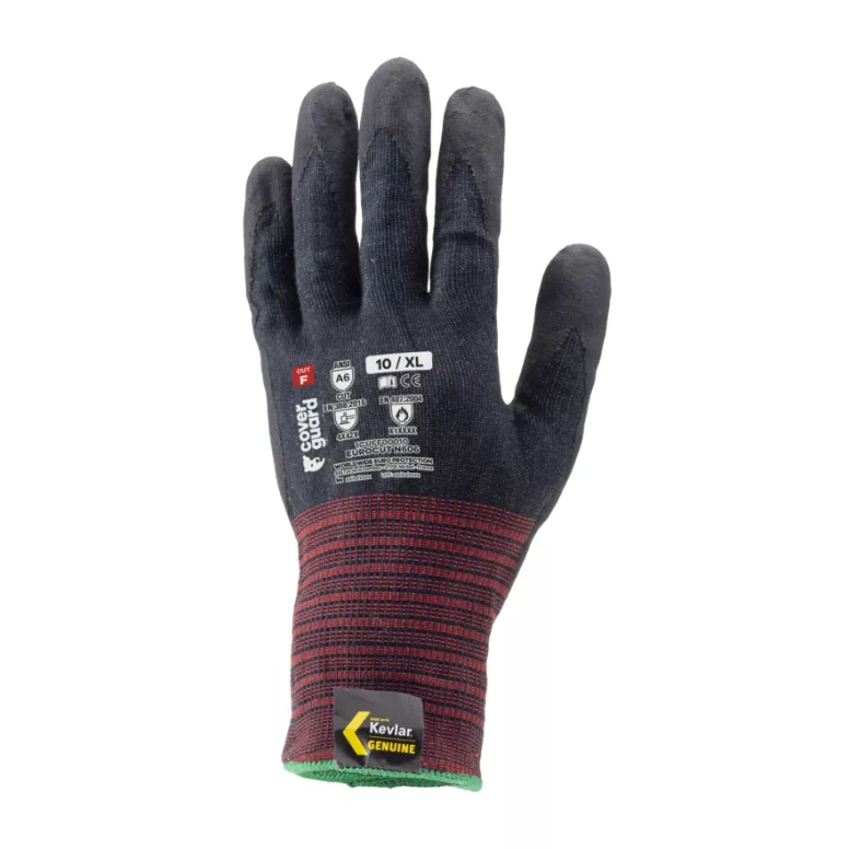 10 Pares - Guantes de Trabajo Coverguard de Nitrilo Eurocut 1CUFF00 anti-corte