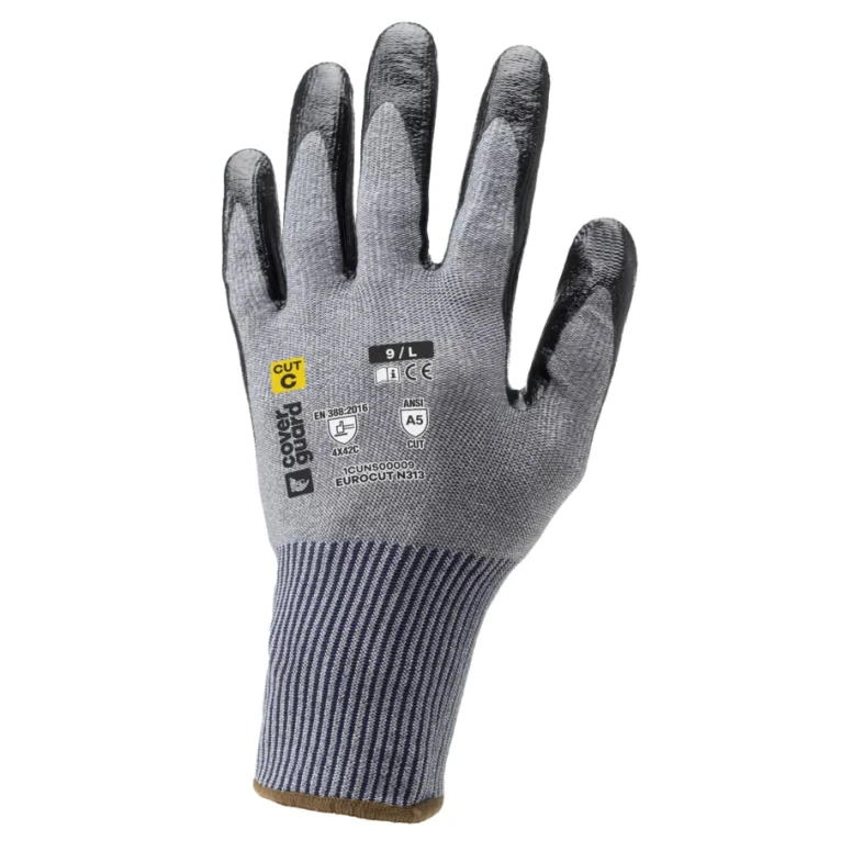 12 Pares - Guantes de Trabajo Coverguard de Nitrilo Eurocut 1CUNS00 Anticorte