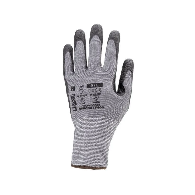 10 Pares - Guantes de Trabajo Coverguard de Poliuretano Eurocut 1CUPF00 anti-corte