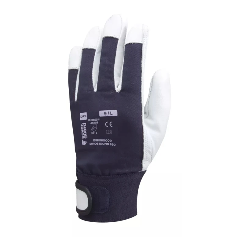 10 Pares - Guantes de Trabajo Coverguard de Piel Eurocut 1DRI860 Riesgos Mecánicos