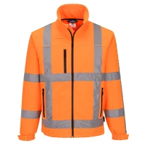 Chaqueta de trabajo Portwest R462 Softshell de alta visibilidad, impermeable, elástica y multibolsillos