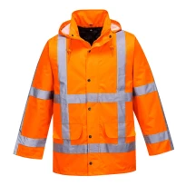 Chaqueta de trabajo Portwest R460 de alta visibilidad, impermeable y multibolsillos