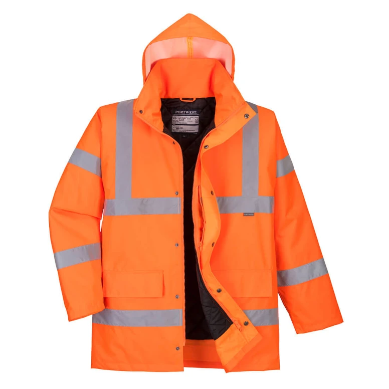 Chaqueta de Trabajo Portwest Alta Visibilidad RT30 Multibolsillos Impermeable