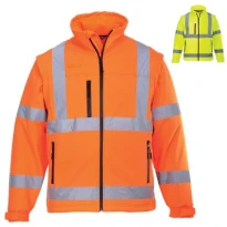 Chaqueta de Trabajo Portwest Alta Visibilidad S428 Multibolsillos 2 EN 1 Impermeable Stretch