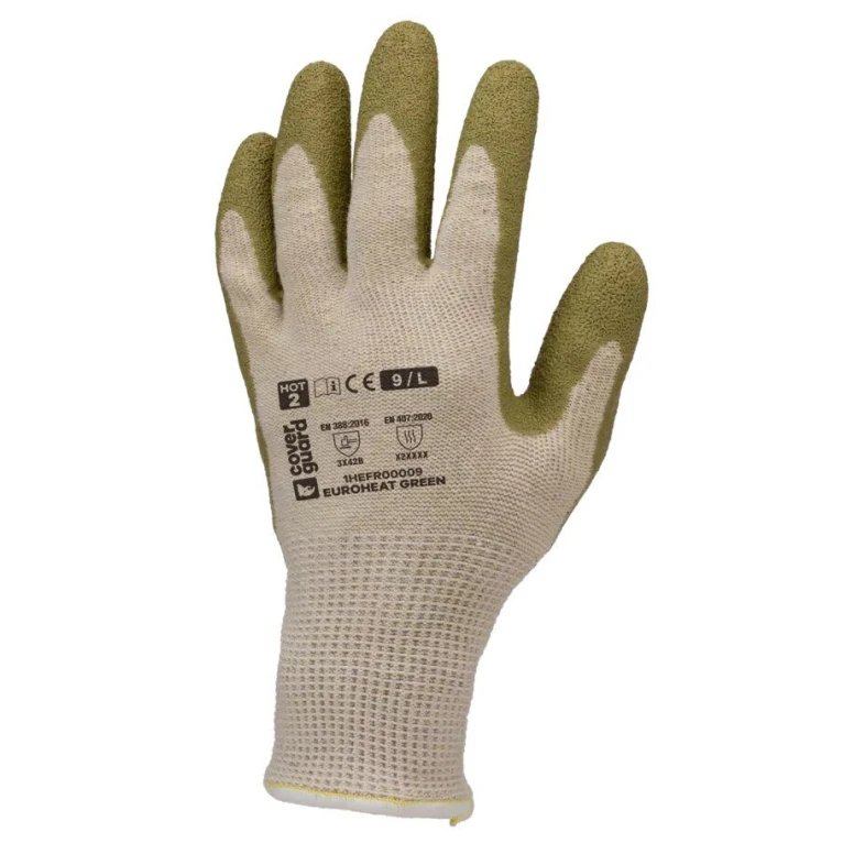 10 Pares - Guantes de Trabajo Coverguard de Látex Euroheat 1HEFR0P Riesgos Mecánicos