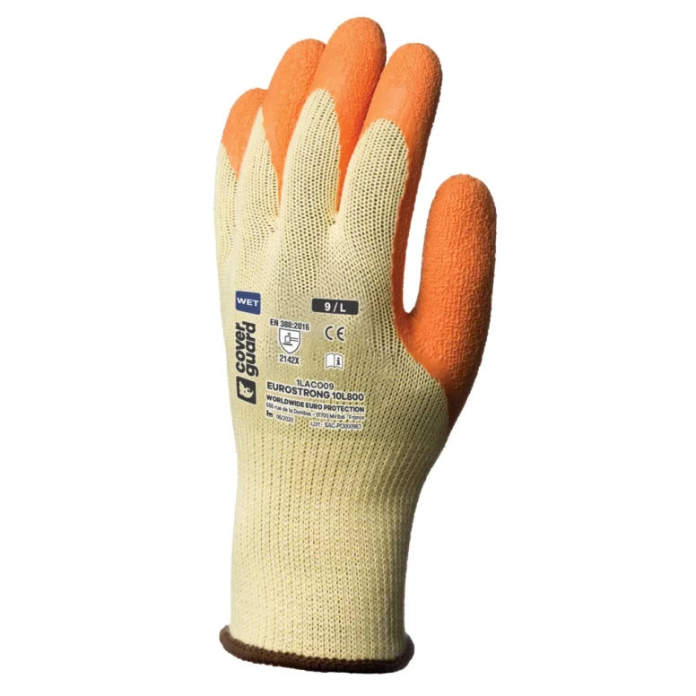 5 Pares - Guantes de Trabajo Coverguard de Látex Eurostrong 1LACO0P Riesgos Mecánicos