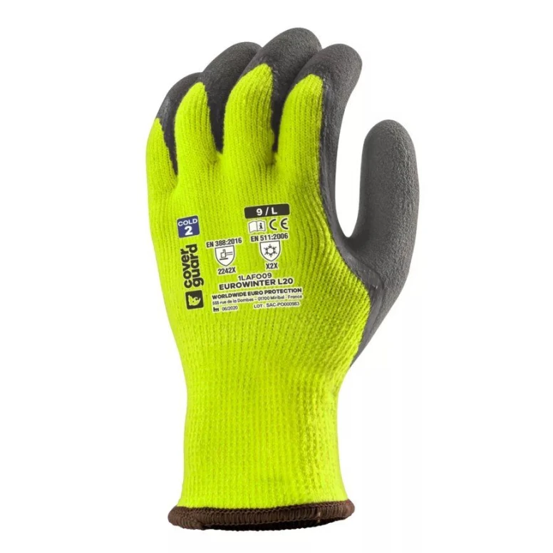 5 Pares - Guantes de Trabajo Coverguard en Látex Eurowinter 1LAFO Antifrío