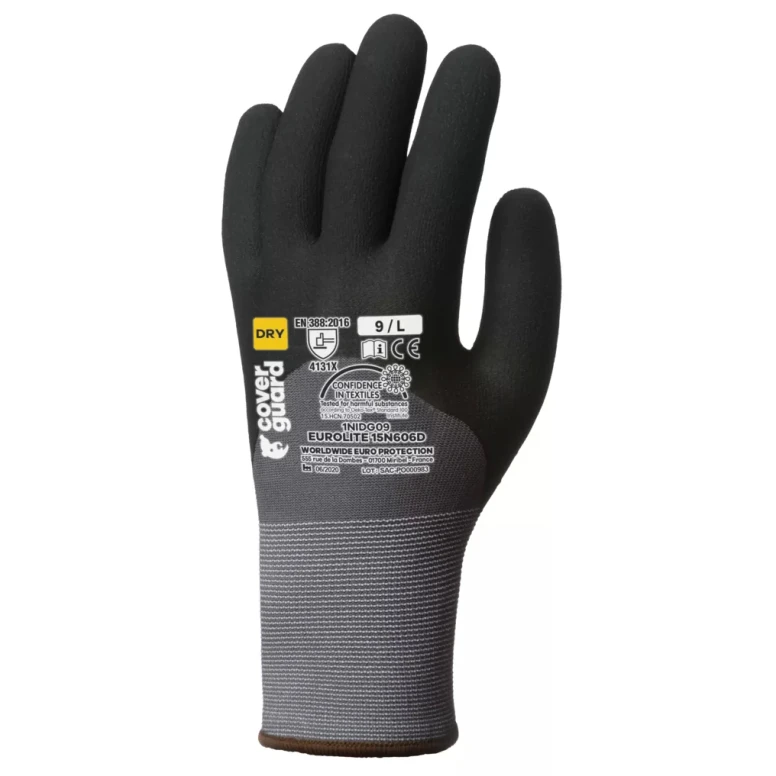 10 pares - Guantes de trabajo Coverguard de nitrilo Eurolite 1NIDG Riesgos mecánicos