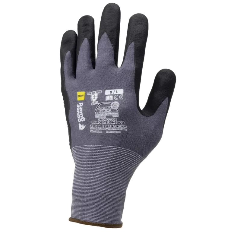 10 pares - Guantes de trabajo Coverguard de nitrilo Eurolite 1NIDP00 Riesgos mecánicos