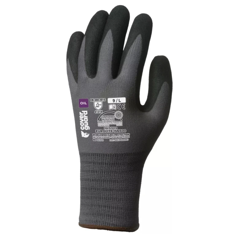 10 pares - Guantes de trabajo Coverguard de nitrilo Eurolite 1NISG riesgos mecánicos