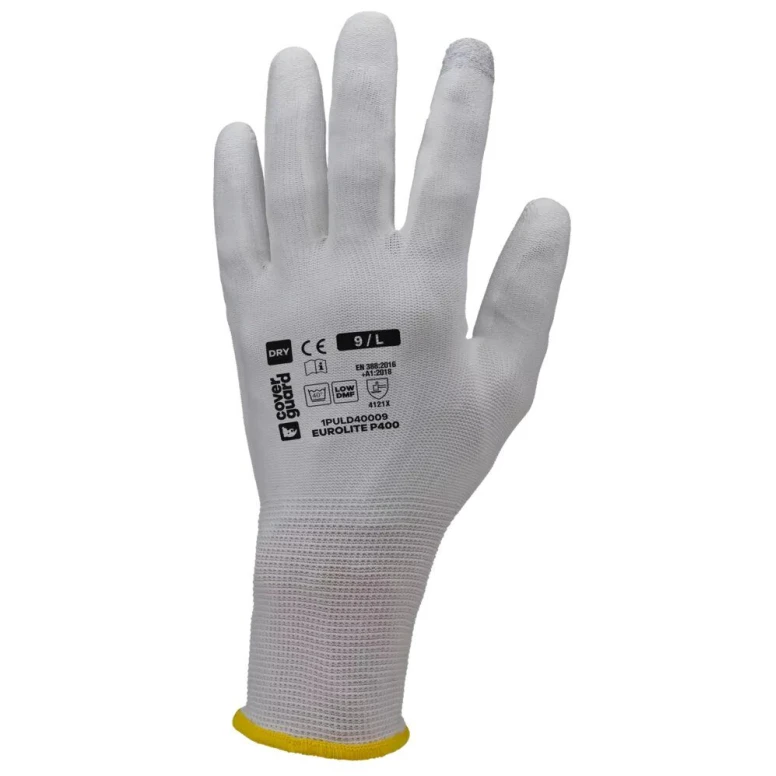 10 pares - Guantes de trabajo Coverguard en poliuretano Eurolite 1PULD40 Riesgos mecánicos