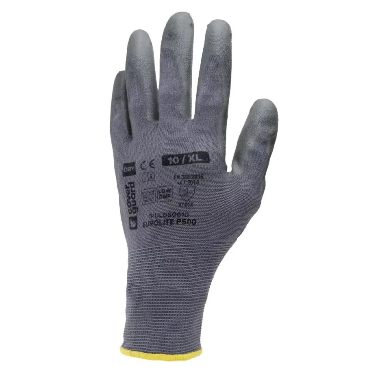 10 pares - Guantes de trabajo Coverguard en poliuretano Eurolite 1PULD50 Riesgos mecánicos
