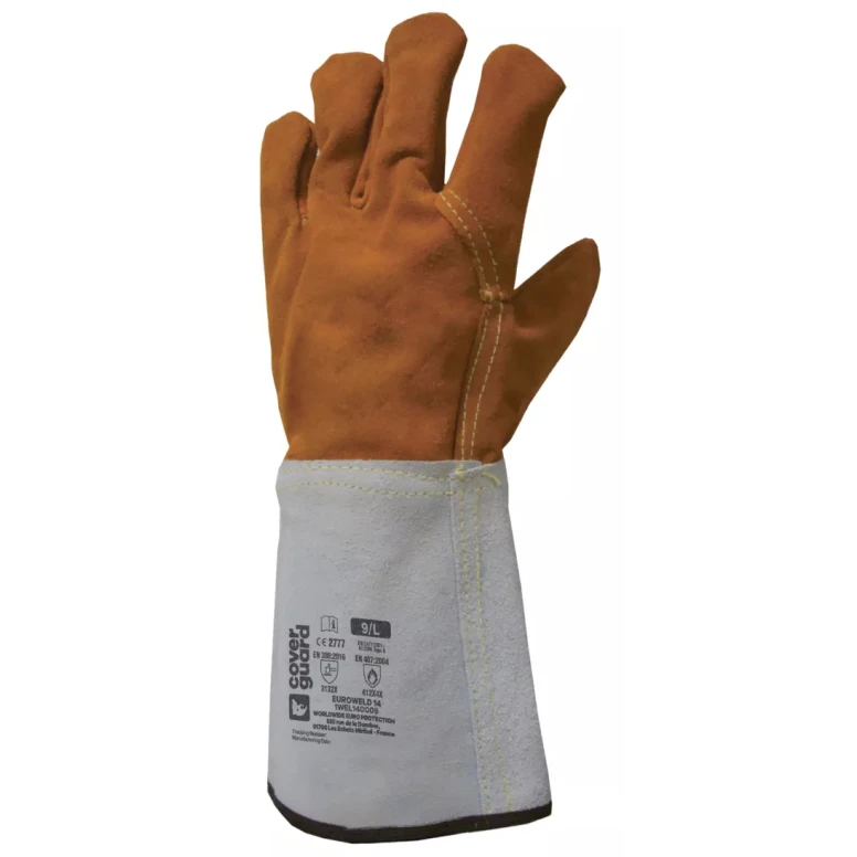 10 Pares - Guantes De Trabajo Coverguard De Cuero Euroweld 1WEL25 Soldador