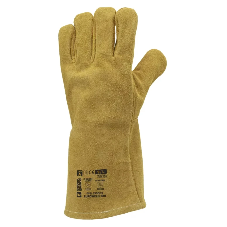 12 Pares - Guantes De Trabajo Coverguard De Cuero Euroweld 1WEL330 Soldador