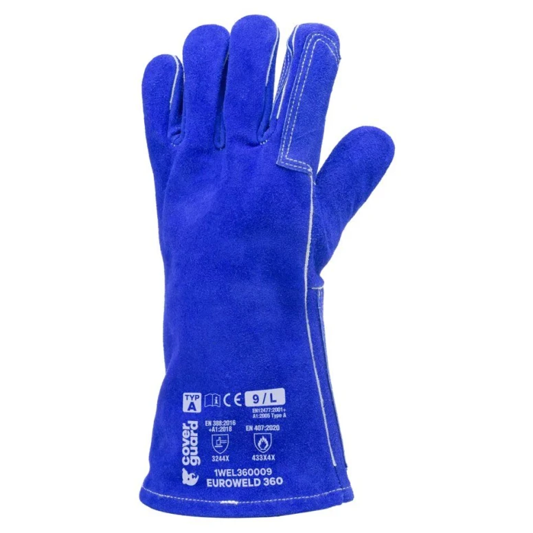 6 Pares - Guantes De Trabajo Coverguard De Cuero Euroweld 1WEL360 Soldador