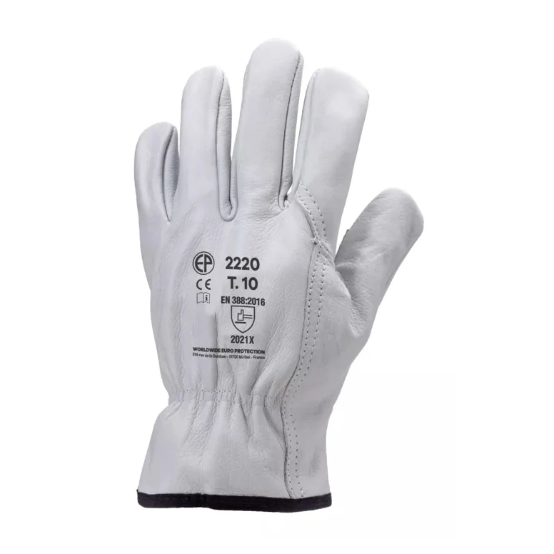 10 pares - Guantes de trabajo Coverguard de cuero Eurostrong MO2220 – Riesgos mecánicos