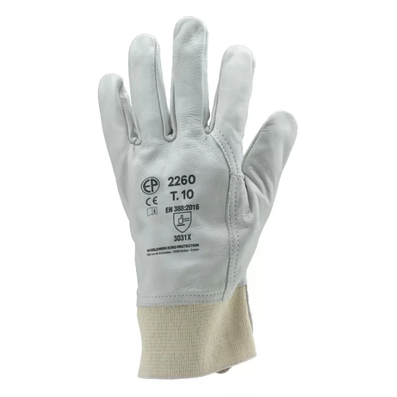 10 pares - Guantes de trabajo Coverguard de cuero Eurostrong MO2260 – Riesgos mecánicos
