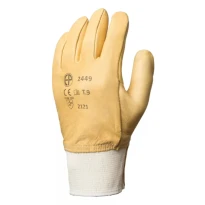10 Pares - Guantes de Trabajo Coverguard de Piel Eurostrong MO2450 Riesgos Mecánicos