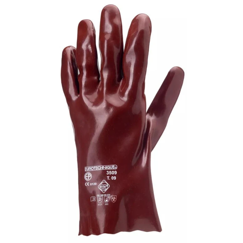 10 Pares - Guantes de Trabajo Coverguard en PVC Eurochem MO3510 Riesgo Químico