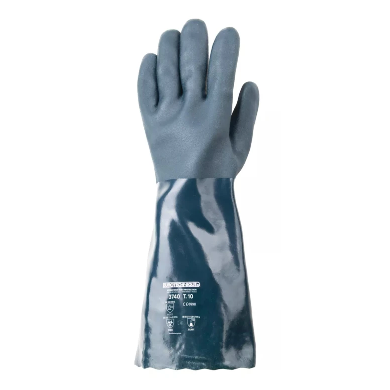 10 Pares - Guantes de Trabajo Coverguard en PVC Eurochem MO3740 Riesgo Químico