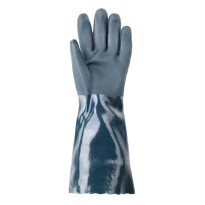 10 Pares - Guantes de Trabajo Coverguard en PVC Eurochem MO3740 Riesgo Químico 2