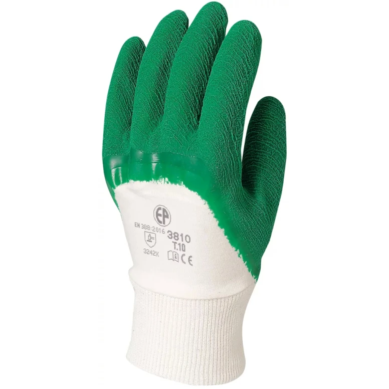 12 Pares - Guantes de Trabajo Coverguard en Látex Eurostrong MO3810 Riesgos Mecánicos