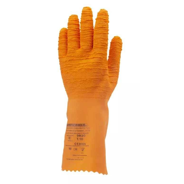 12 Pares - Guantes de Trabajo Coverguard en Látex Eurostrong MO3820 Riesgo Químico
