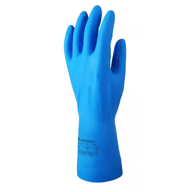 10 pares - Guantes de trabajo Coverguard de nitrilo Eurochem MO5560 riesgo químico