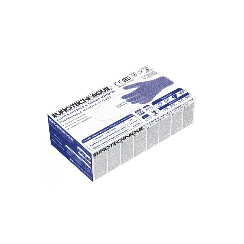 10 paquetes - Guantes de trabajo Coverguard de nitrilo Euro-one MO5920 desechables (100 piezas)