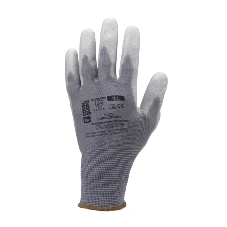 10 pares - Guantes de trabajo Coverguard de poliuretano Eurolite MO6030 riesgos mecánicos